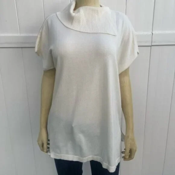 Vince Camuto Ivory Short Sleeve Knit Sweater Top Size S - Picture 3 of 12